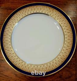 Royal China Works Worcester Cobalt Gold 17Pc Dinner Plate Vegetable Tureen 6 Set