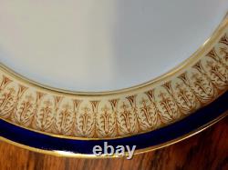 Royal China Works Worcester Cobalt Gold 17Pc Dinner Plate Vegetable Tureen 6 Set