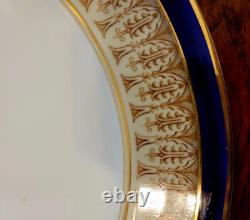 Royal China Works Worcester Cobalt Gold 17Pc Dinner Plate Vegetable Tureen 6 Set