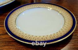 Royal China Works Worcester Cobalt Gold 17Pc Dinner Plate Vegetable Tureen 6 Set