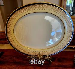 Royal China Works Worcester Cobalt Gold 17Pc Dinner Plate Vegetable Tureen 6 Set
