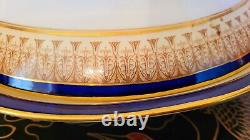 Royal China Works Worcester Cobalt Gold Covered Vegetable Tureen & Lid Set Rare