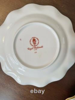 Royal Crown Derby Antoinette Dinner Salad Plate B&B A1225 3 Pc Set Bone China