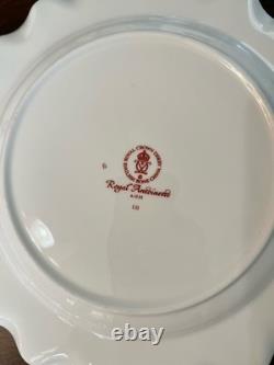 Royal Crown Derby Antoinette Dinner Salad Plate B&B A1225 3 Pc Set Bone China