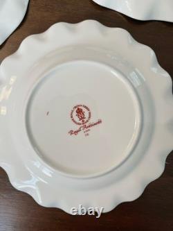 Royal Crown Derby Antoinette Dinner Salad Plate B&B A1225 3 Pc Set Bone China