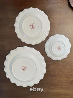Royal Crown Derby Antoinette Dinner Salad Plate B&B A1225 3 Pc Set Bone China