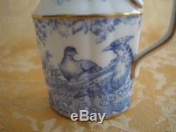 Royal Crown Derby Blue Aves Bone China Creamer & Sugar Set Made in England 1944