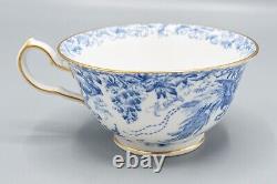 Royal Crown Derby Blue Aves Footed Cup & Saucers Set of 5 FREE USA SHIPPING