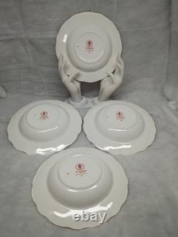 Royal Crown Derby CARLTON GOLD set of four Rimmed Soup Bowls Bone China (Mint)