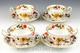 Royal Crown Derby England #8687 ASIAN ROSE FOOTED CUPS AND SAUCERS Set of 4