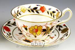 Royal Crown Derby England #8687 ASIAN ROSE FOOTED CUPS AND SAUCERS Set of 4