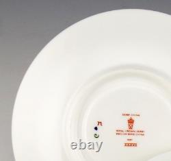 Royal Crown Derby England #8687 ASIAN ROSE FOOTED CUPS AND SAUCERS Set of 4