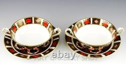 Royal Crown Derby England OLD IMARI CREAM SOUP CUPS BOWLS AND SAUCERS Set 2 Mint