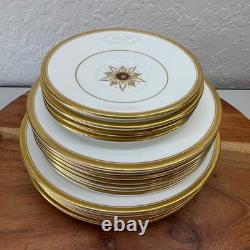 Royal Crown Derby Gold Encrusted Bone China Plates Set of 15 Mixed Sizes England