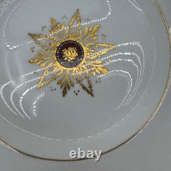 Royal Crown Derby Gold Encrusted Bone China Plates Set of 15 Mixed Sizes England
