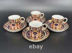 Royal Crown Derby Old Imari Demitasse Espresso Coffee Set x 4 Bone China England