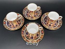 Royal Crown Derby Old Imari Demitasse Espresso Coffee Set x 4 Bone China England