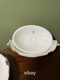 Royal Crown Derby Regency Bone China Dinner Set White/Gold England A. 1075
