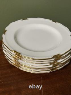 Royal Crown Derby Regency Bone China Dinner Set White/Gold England A. 1075