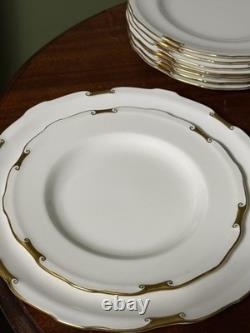 Royal Crown Derby Regency Bone China Dinner Set White/Gold England A. 1075