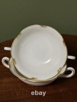 Royal Crown Derby Regency Bone China Dinner Set White/Gold England A. 1075