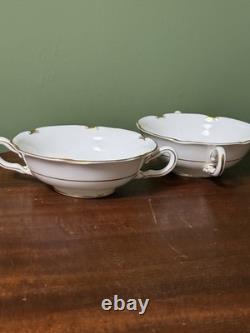Royal Crown Derby Regency Bone China Dinner Set White/Gold England A. 1075