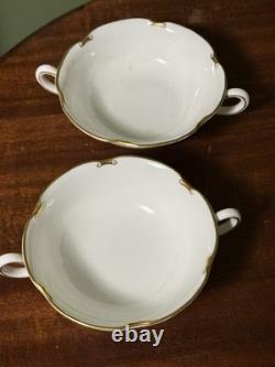Royal Crown Derby Regency Bone China Dinner Set White/Gold England A. 1075