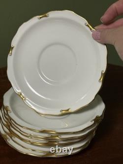 Royal Crown Derby Regency Bone China Dinner Set White/Gold England A. 1075