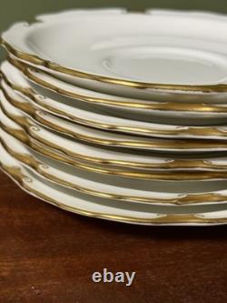 Royal Crown Derby Regency Bone China Dinner Set White/Gold England A. 1075