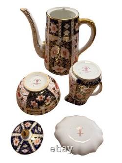 Royal Crown Derby Traditional Imari Tea Coffee Set Coffee Pot Sugar Creamer Dish