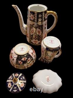 Royal Crown Derby Traditional Imari Tea Coffee Set Coffee Pot Sugar Creamer Dish