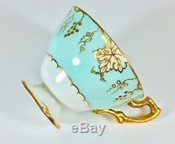 Royal Crown Derby Vine Tea cup Saucer Set Blue Gold England Vintage Teaset China