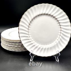Royal Doulton ADRIAN Bone China 10.5 Dinner Plates SET/12 Gold Vintage England