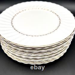 Royal Doulton ADRIAN Bone China 10.5 Dinner Plates SET/12 Gold Vintage England
