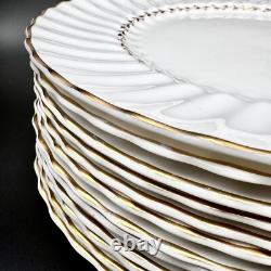 Royal Doulton ADRIAN Bone China 10.5 Dinner Plates SET/12 Gold Vintage England