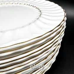 Royal Doulton ADRIAN Bone China 10.5 Dinner Plates SET/12 Gold Vintage England