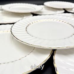 Royal Doulton ADRIAN Bone China 10.5 Dinner Plates SET/12 Gold Vintage England