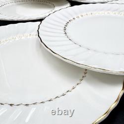 Royal Doulton ADRIAN Bone China 10.5 Dinner Plates SET/12 Gold Vintage England