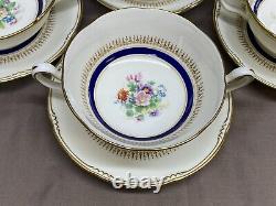 Royal Doulton ASCOT Bone China England Set of 4 Cream Soup Bowls Saucers