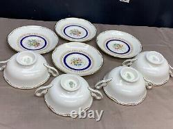 Royal Doulton ASCOT Bone China England Set of 4 Cream Soup Bowls Saucers