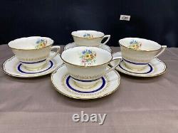 Royal Doulton ASCOT Bone China England Set of 4 Cups & Saucers 2 1/2