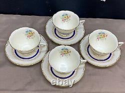 Royal Doulton ASCOT Bone China England Set of 4 Cups & Saucers 2 1/2