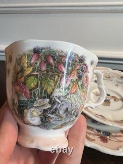 Royal Doulton Brambly Hedge China 4 Seasons Calendar Plate, Tea Cup & Saucer