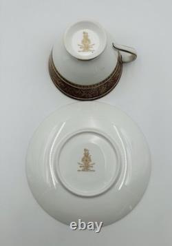 Royal Doulton Buckingham Footed Cup & Saucer Set Bone China England Set of 8
