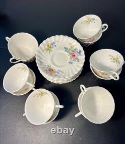 Royal Doulton England 1938-1959 Arcadia Bone China Set Of 12 Cups Saucers