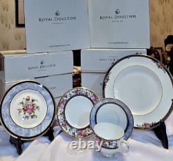 Royal Doulton England Centennial Rose Bone China 5pc Place Settings NEW IN BOX