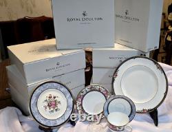 Royal Doulton England Centennial Rose Bone China 5pc Place Settings NEW IN BOX