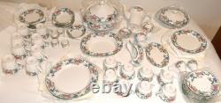 Royal Doulton Floradora Green T. C. 1127 5 Pc Place Setting-for 8+Extras 76 Pc New