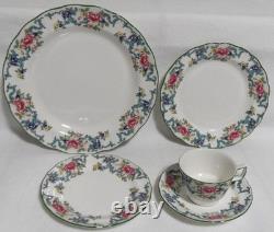 Royal Doulton Floradora Green T. C. 1127 5 Pc Place Setting-for 8+Extras 76 Pc New