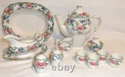 Royal Doulton Floradora Green T. C. 1127 5 Pc Place Setting-for 8+Extras 76 Pc New